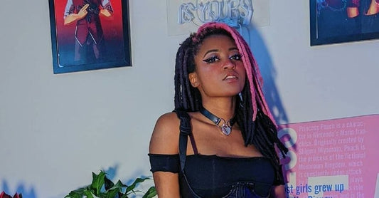 girl with black and pink dyed dreads