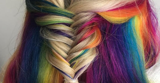 rainbow hair underneath